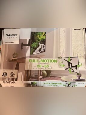 Sanus Full-Motion TV Wall Mount for 26"-55" TVs - Black. NWT